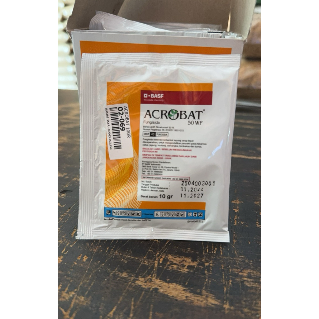 Fungisida Sistemik Acrobat 50WP 10g - Dimetomorf 50% untuk Jagung, Kentang, Cabai