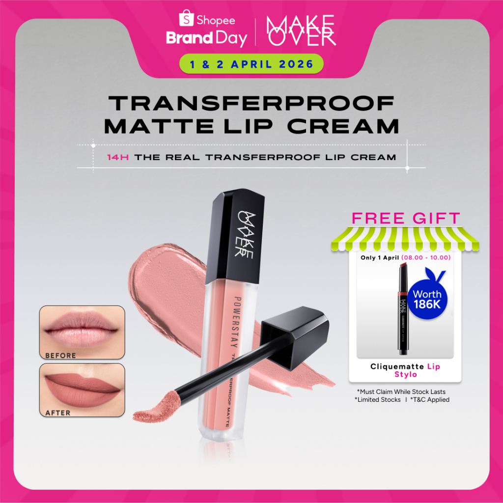 [SPECIAL MASTERSHADE] MAKE OVER Powerstay Transferproof Matte Lip Cream - Lipcream x PANTONE Tahan L