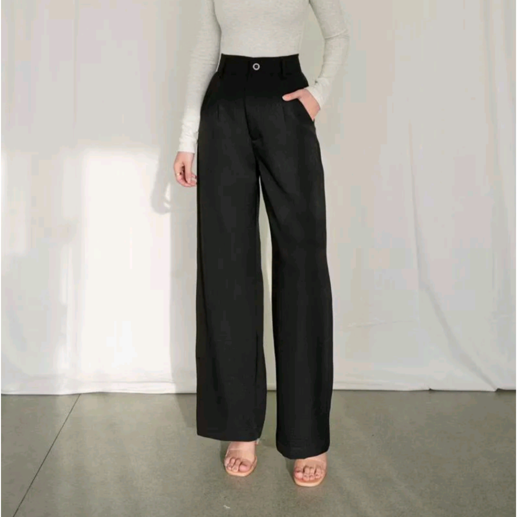 Viona Pants -Celana Kulot Hihgt Waist - Celana panjang Anti kusut - Celana Kulot terbaru bahan Premi