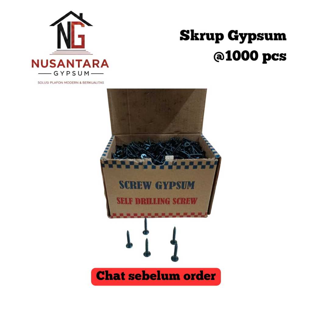 Skrup Gypsum 6x1 @1000 pcs / Screw Gypsum / Sekrup Gipsum