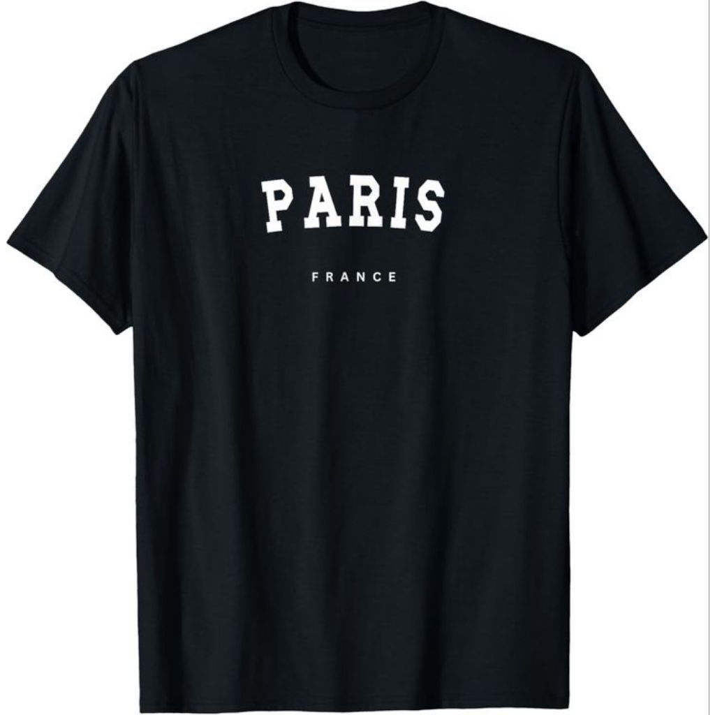 kaos oleh-oleh Paris/kaos unisex Paris/kaos Paris pria Dan wanita dewasa/kaos distro Paris katun kom