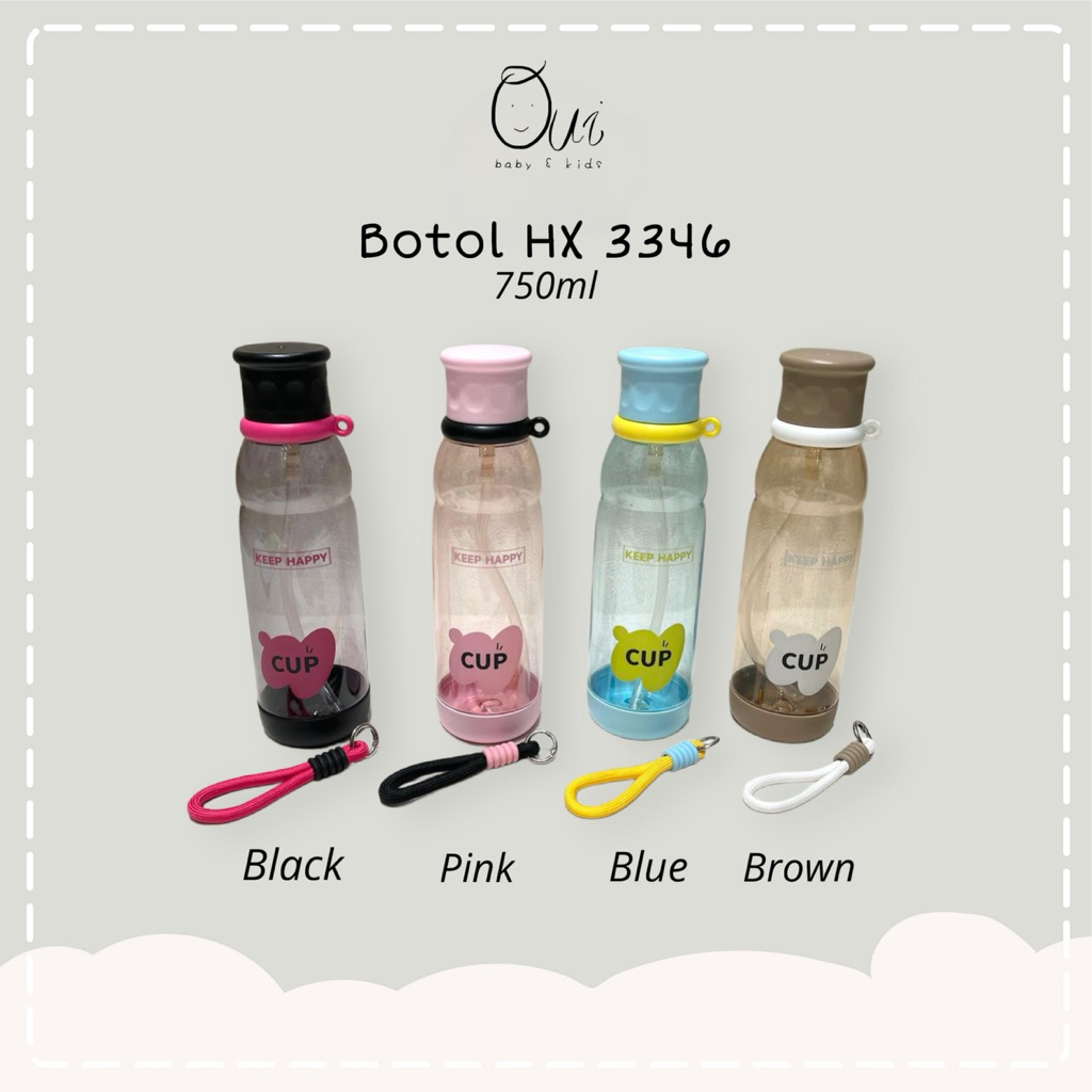 Botol minum anak/dewasa sedotan 750ml hx 3346