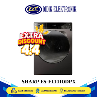 (KARGO) MESIN CUCI SHARP ES-FL1410DPX WASH 10,5 KG DRY 7 KG ESFL1410DPX FL1410