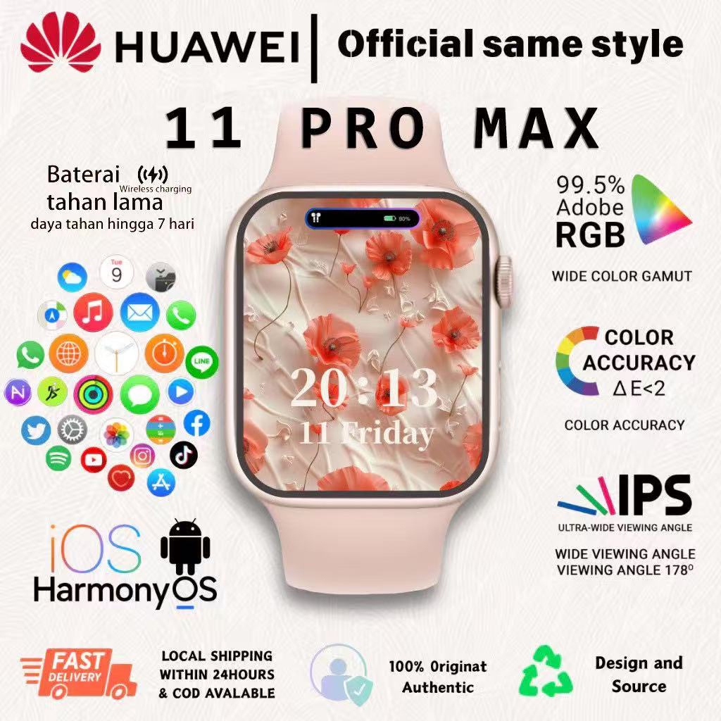 [COD] HUAWEI Smartwatch Watch S11 Jam Pintar Olahraga with 2.3" HD AMOLED Display GPS NFC Waterproof