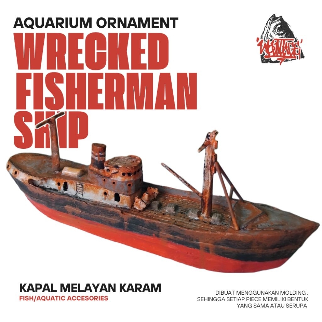 Hiasan Aquarium Kapal Karam Tenggelam Ornamen Aquascape