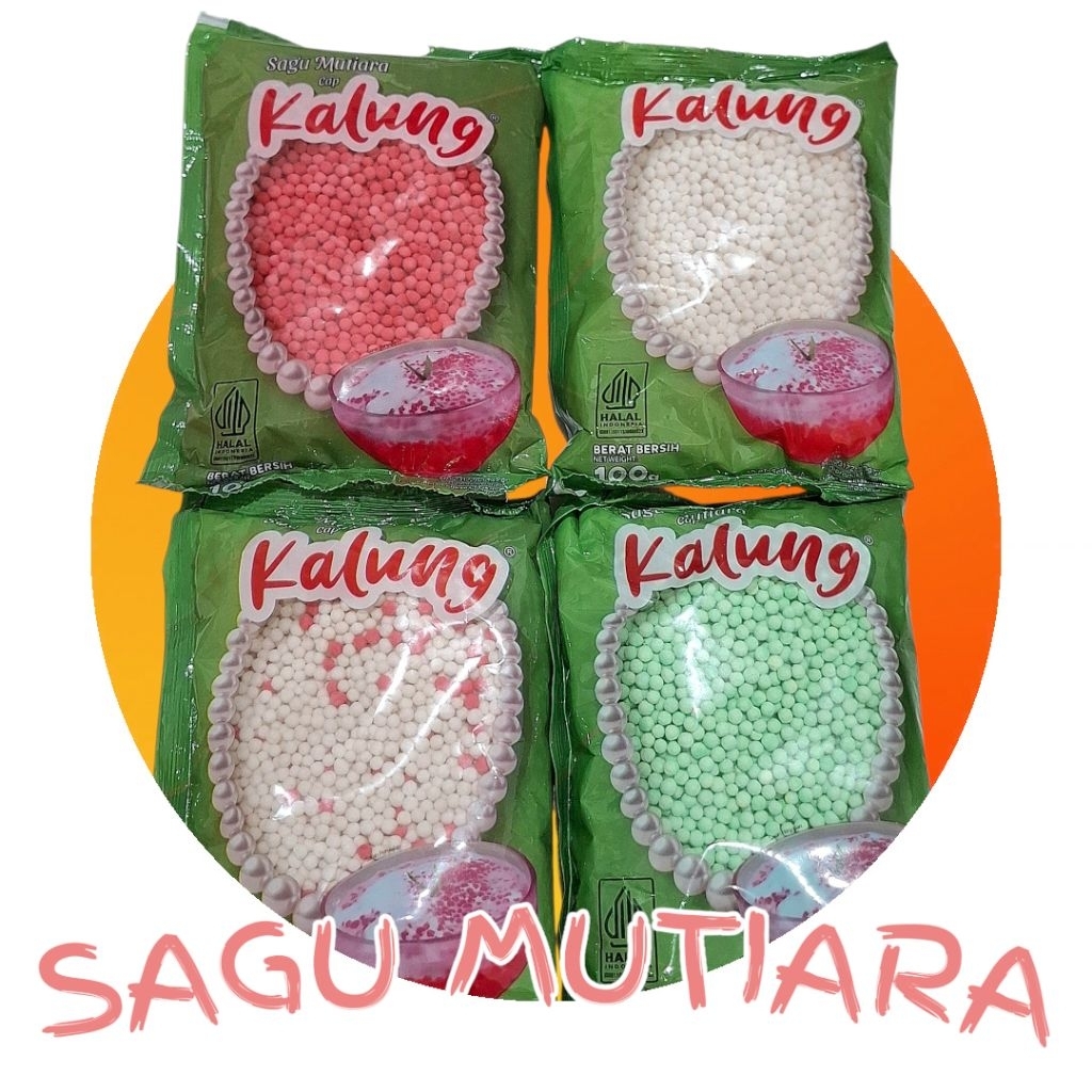 SAGU MUTIARA KALUNG 100gr / SAGU MUTIARA PUTIH / SAGU MUTIARA PUTIH MERAH / SAGU MUTIARA HIJAU /  SA