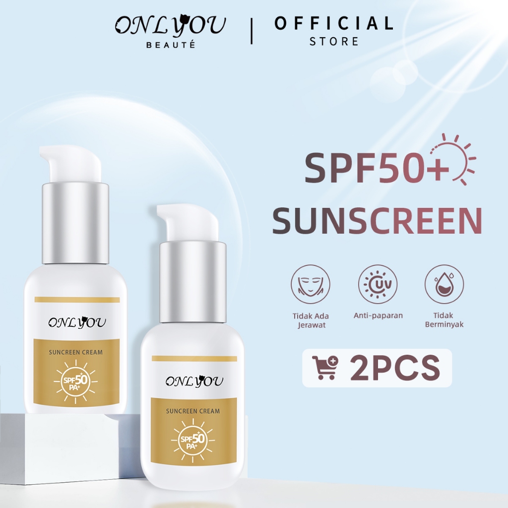 ONLYOU Sunscreen SPF50+ PA+ Oil Control wajah Sunscreen Cream Sunblock Tidak Lengket 50ml
