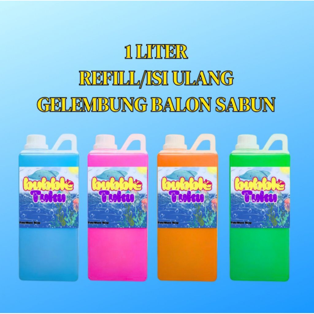 Refill gelembung sabun warna-warni 1lite / gelembung sabun / mainan gelembung / balon sabun