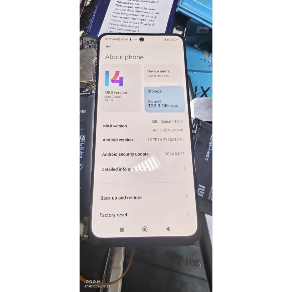 LCD Redmi Note 10 4G / Note 10S Original Super Amoled Copotan