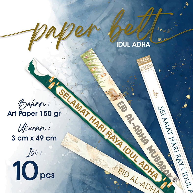 Paperbelt Idul Adha (10 pcs) | paperbelt parsel lebaran | Selempang Lebaran Haji