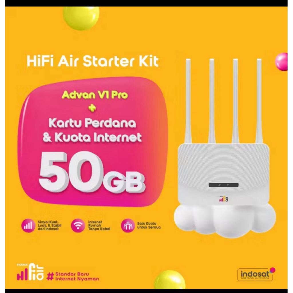 Indosat HiFi Air Advan Wifi Modem 4G LTE 50Gb