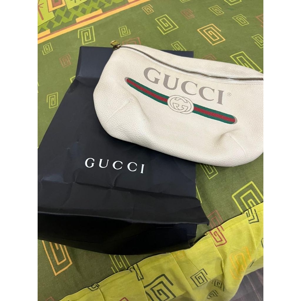 Gucci belt bag white original preloved