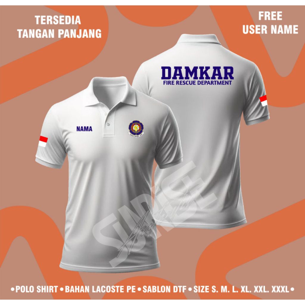 baju polo shirt damkar keren murah pria wanita