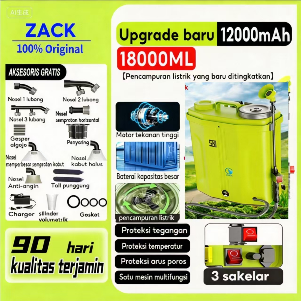 Zack semprotan elektrik Alat semprot sprayer elektrik 18 liter  semprot pertanian semprotan taman