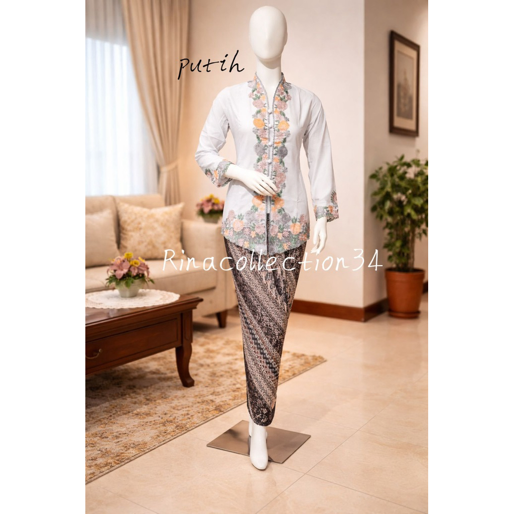 kebaya encim. kebaya encim panca warna. kebaya encim bordir. kebaya Betawi. kebaya seragam