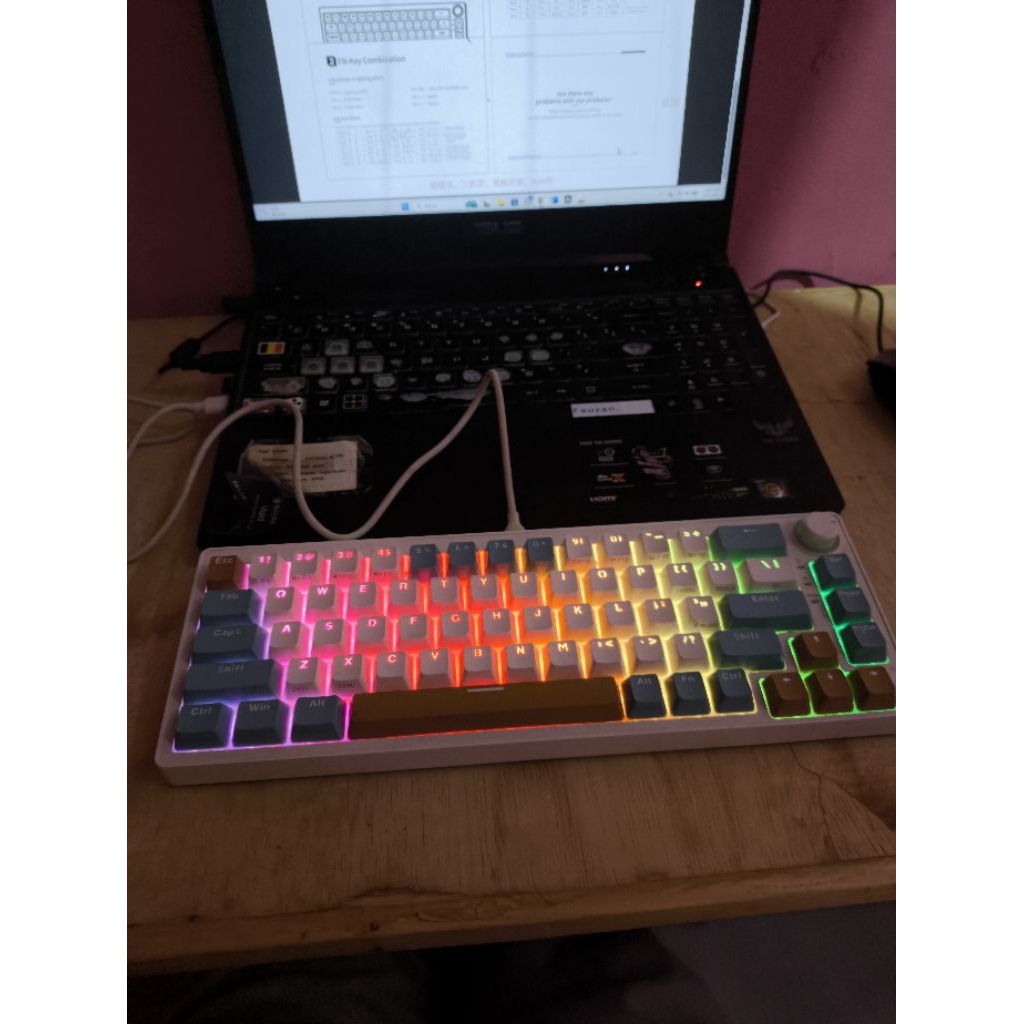 Keyboard Mechanical Zifriend ZA68 68% Knob Switch 68 Gaming