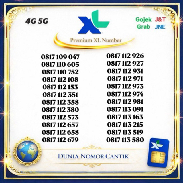 xl nomor cantik 10 digit 4G 5G