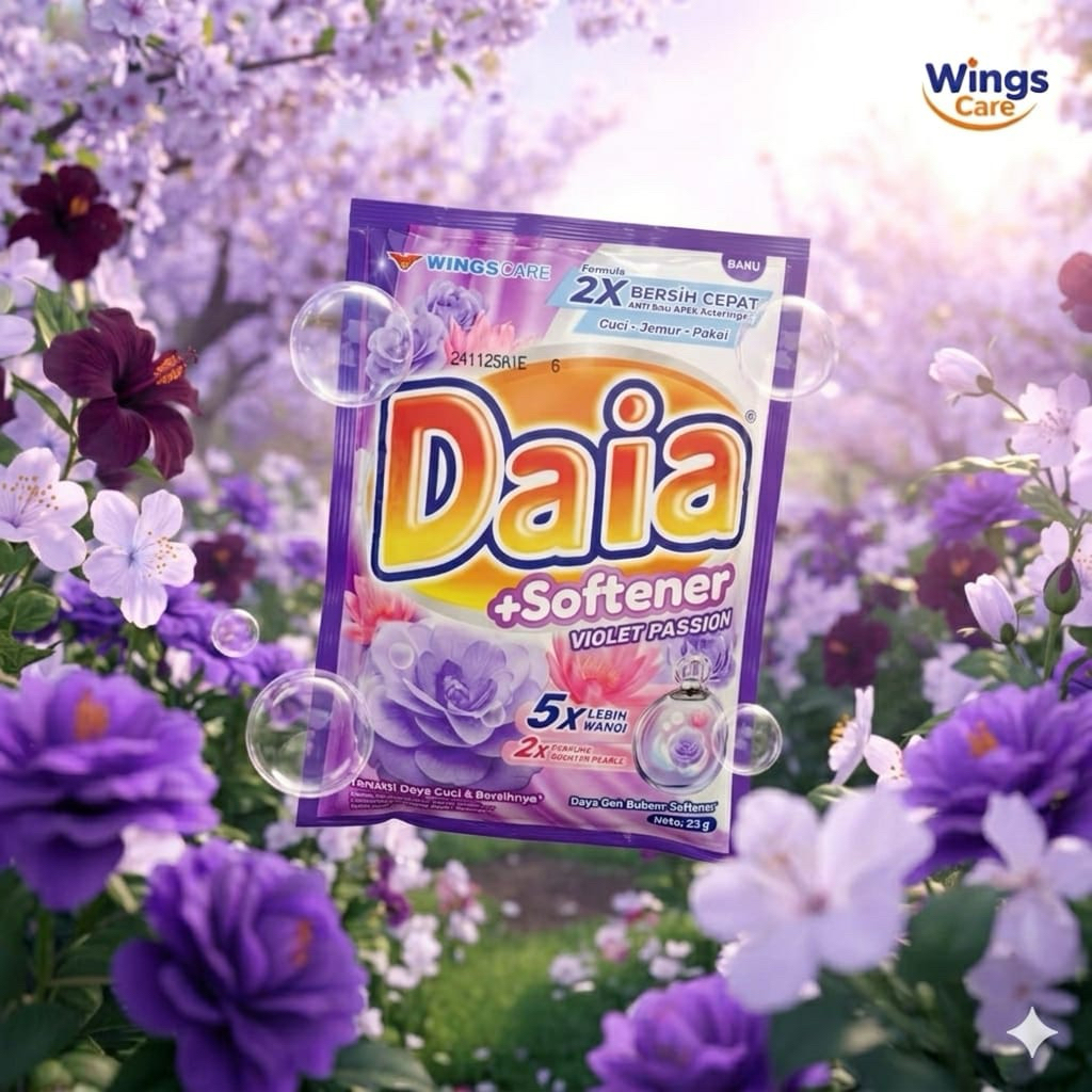 DAIA 23 g / DAIA DETERGEN BUBUK / DAIA UNGU / DAIA VIOLET PASSION