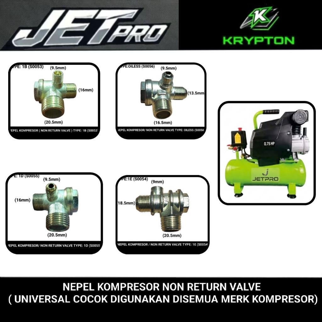 NEPEL KOMPRESOR /NON RETURN VALVE
