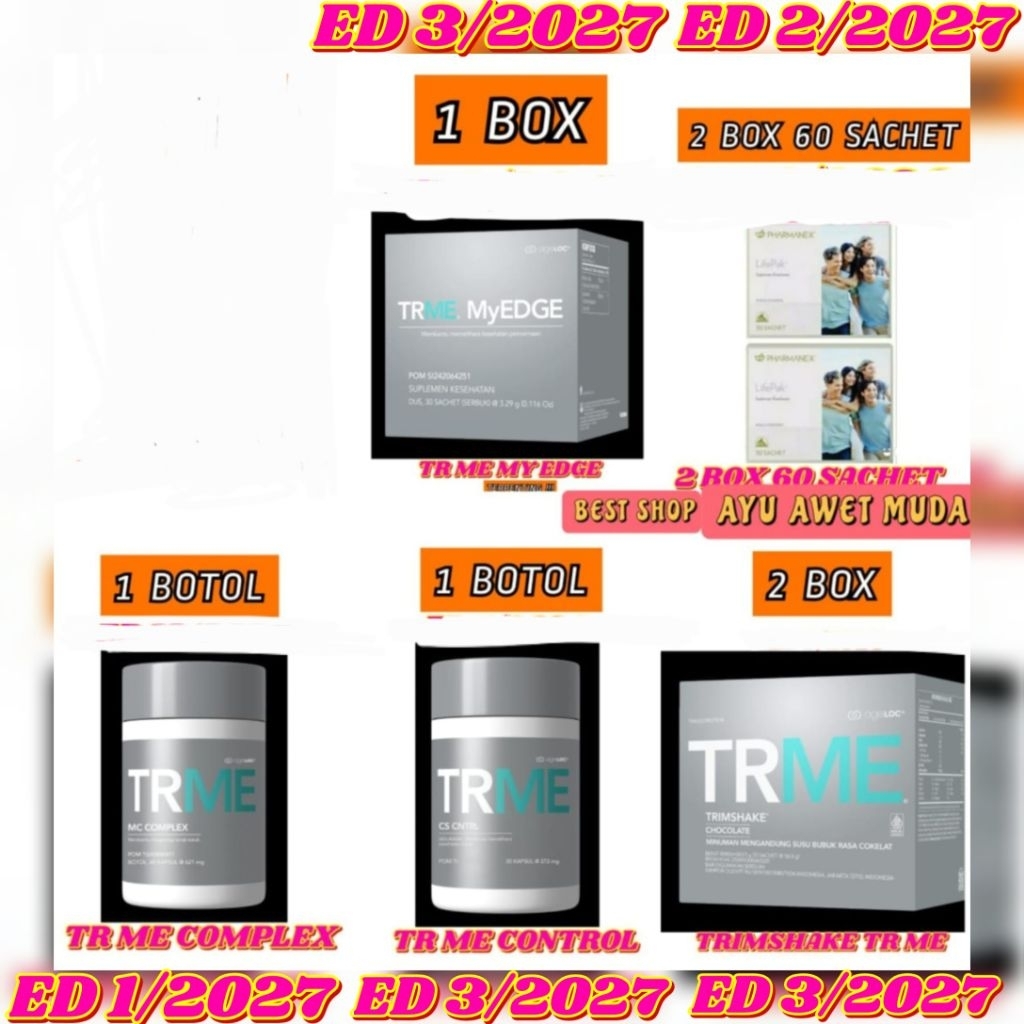 1 BLN TR ME PAKET DIET NO/TANPA JUMPSTART v2 nu    skin TR ME TWS TR90