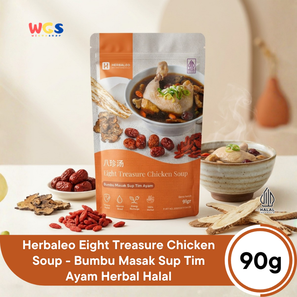 Herbaleo Eight Treasure Chicken Soup 90g - Bumbu Masak Sup Tim Ayam Herbal Halal