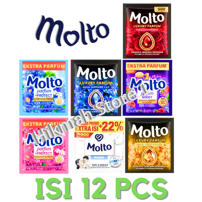 Molto pure Baby Putih Pengharum pakaian sachet isi 12 pcs 500 an