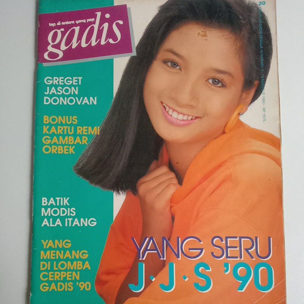 Majalah Gadis Tahun 1990 Cover Cantik Dinda Damar Asri (Runner-up 1 Gadsam'90)