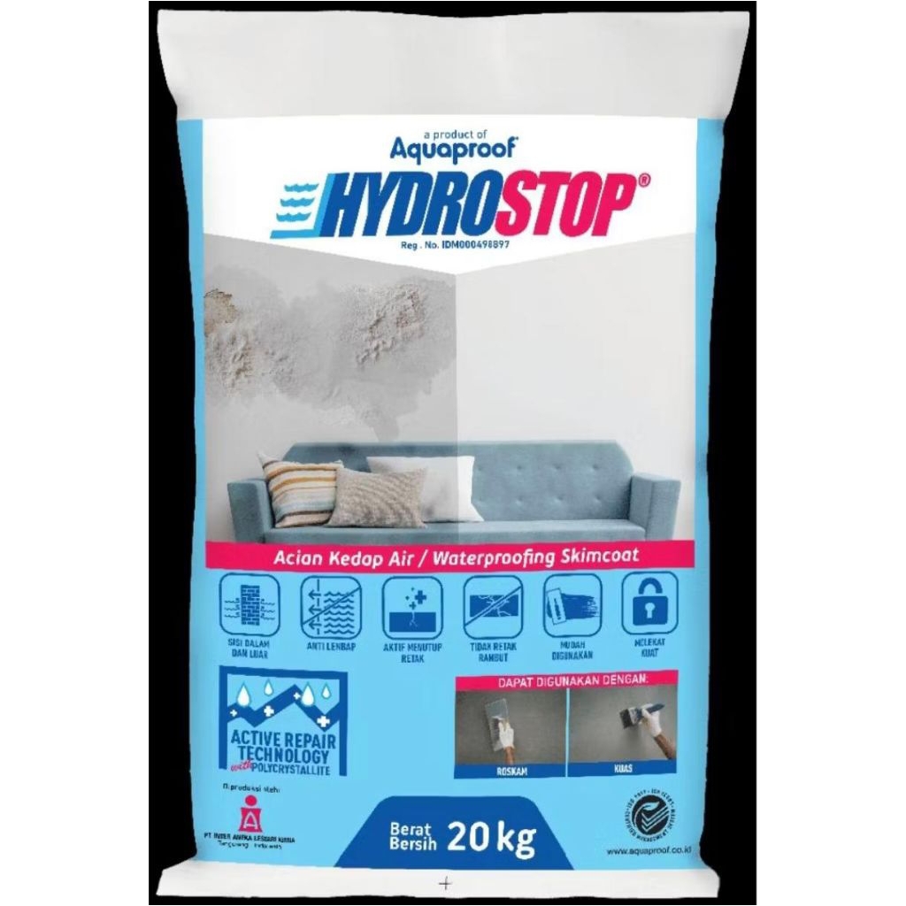 Hydrostop Aquaproof Abu kemasan 20kg
