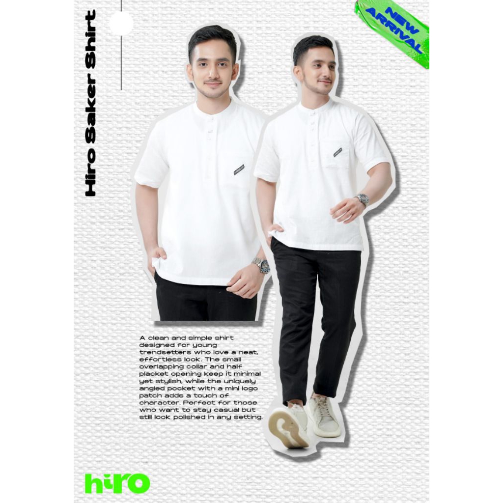 Rabbani - Kemko Hiro Saker Pdk / Kemeja Koko Pria Putih / Rabbani Ori