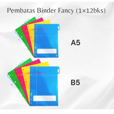 Pembatas binder fancy /pembatas binder kertas fancy A5 & B5