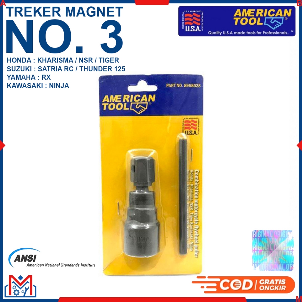 AMERICAN TOOL Treker Magnet No 3 #3 Karisma Ninja NSR Satria Hiu Thunder