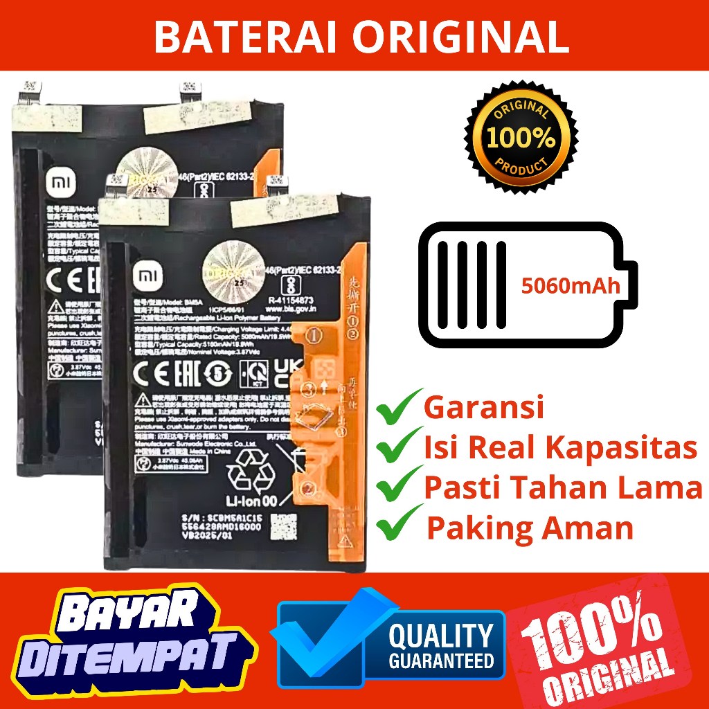 BATERAI XIAOMI REDMI NOTE 11 PRO 5G / BATERAI BATRE XIAOMI BM5A ORIGINAL