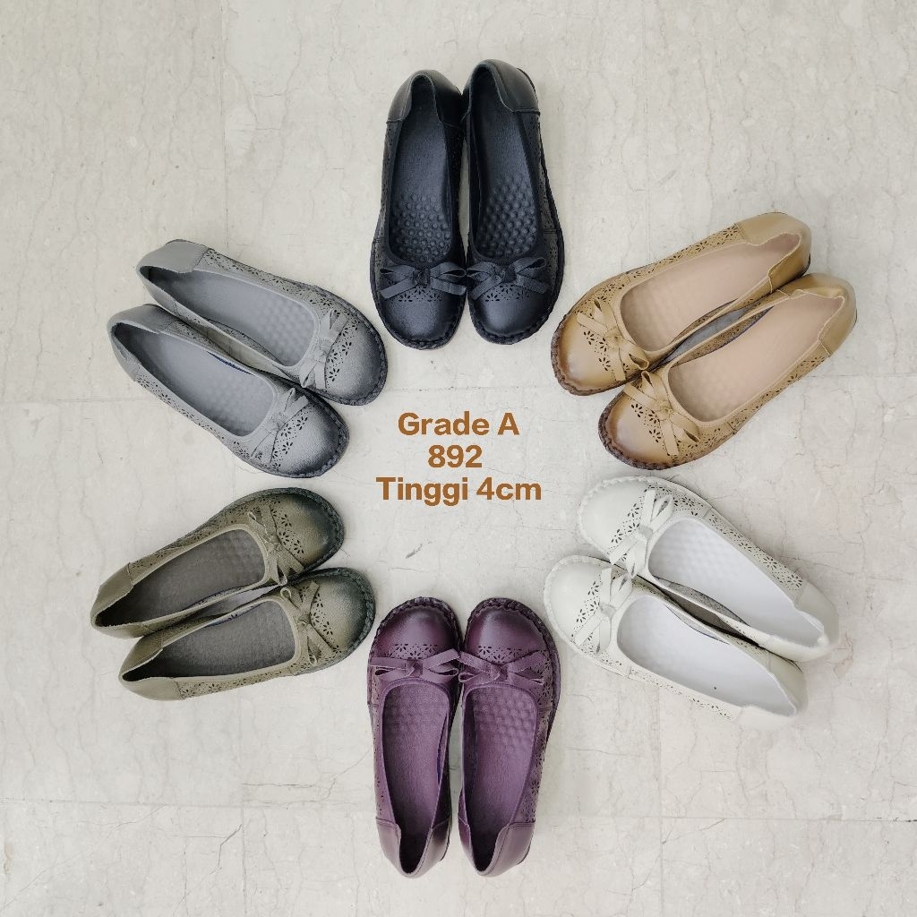 GRADE A / 892 / SEPATU WANITA / KULIT SAPI / FLATSHOES / IMPORT