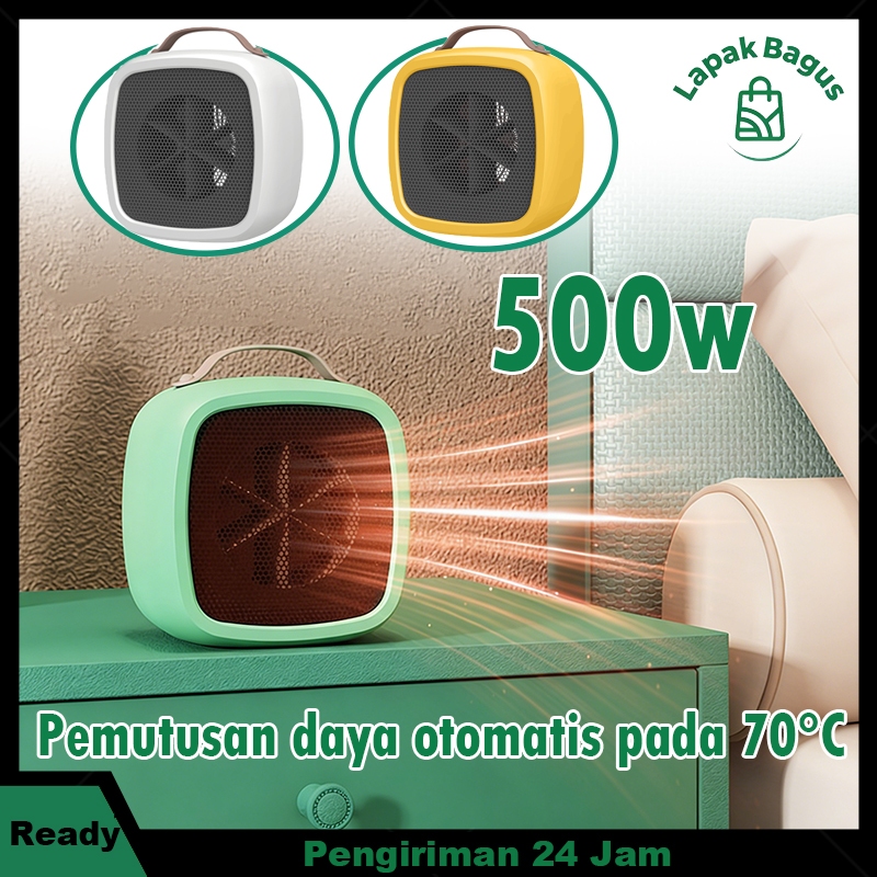 500w Mini Heater Listrik Penghangat Ruangan Portable Compact Room Heater Pemanas Ruangan Mini Heater