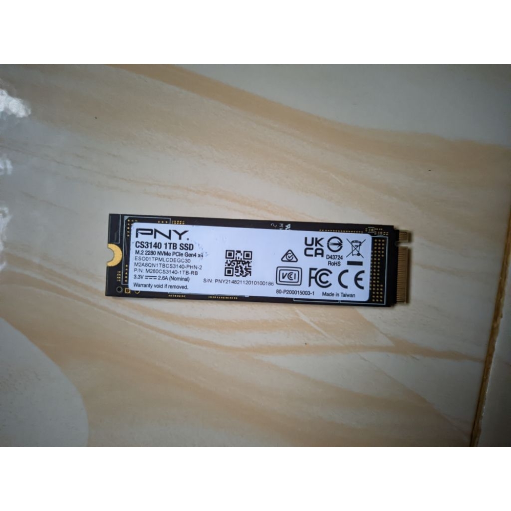 SSD NVME PNY CS3140 1TB (1TeraByte) | Kondisi Tidak Terdeteksi