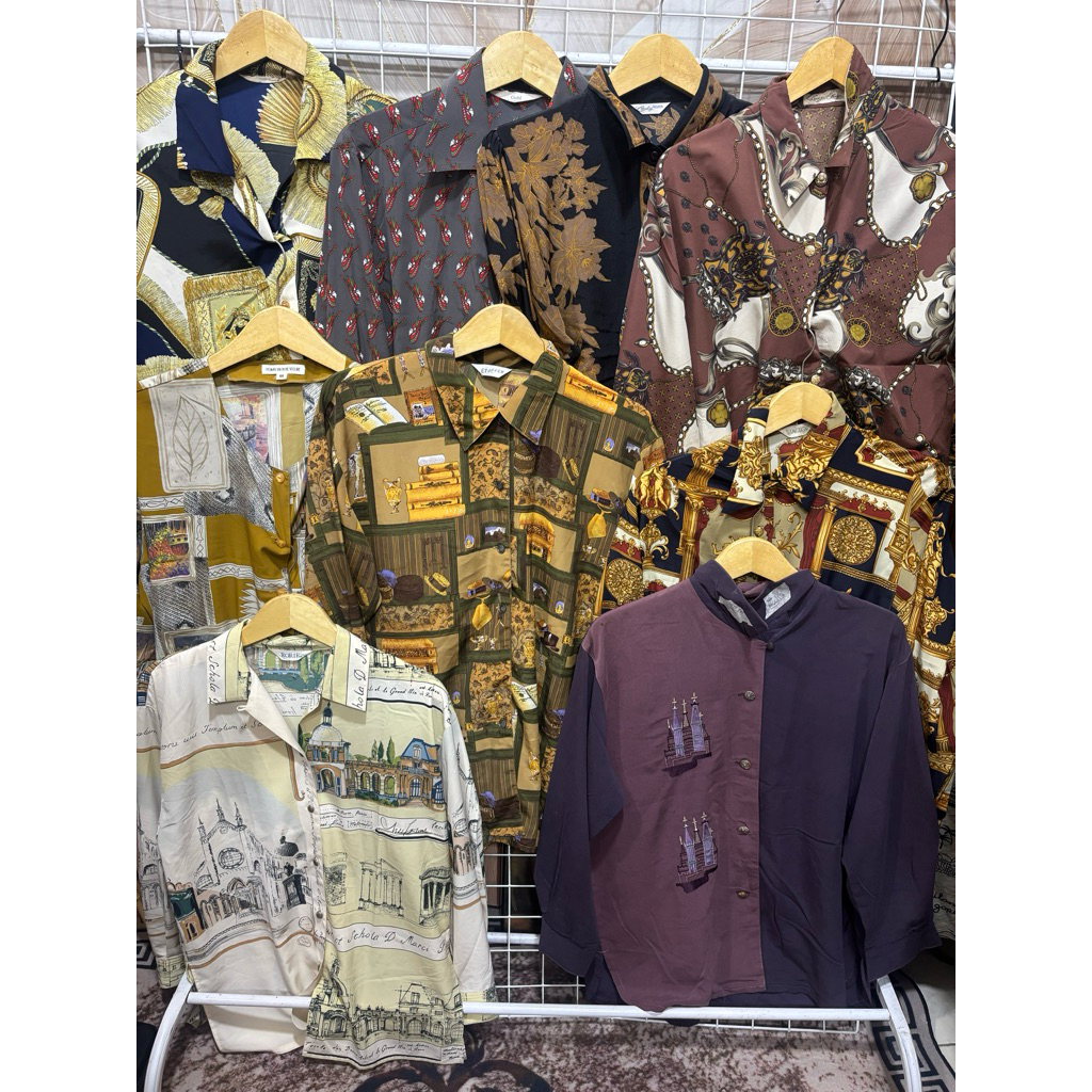 Kemeja vintage SIZE L lokal kemeja mewah kemeja sultan kemeja silk kemeja polyster kemeja jadul vint