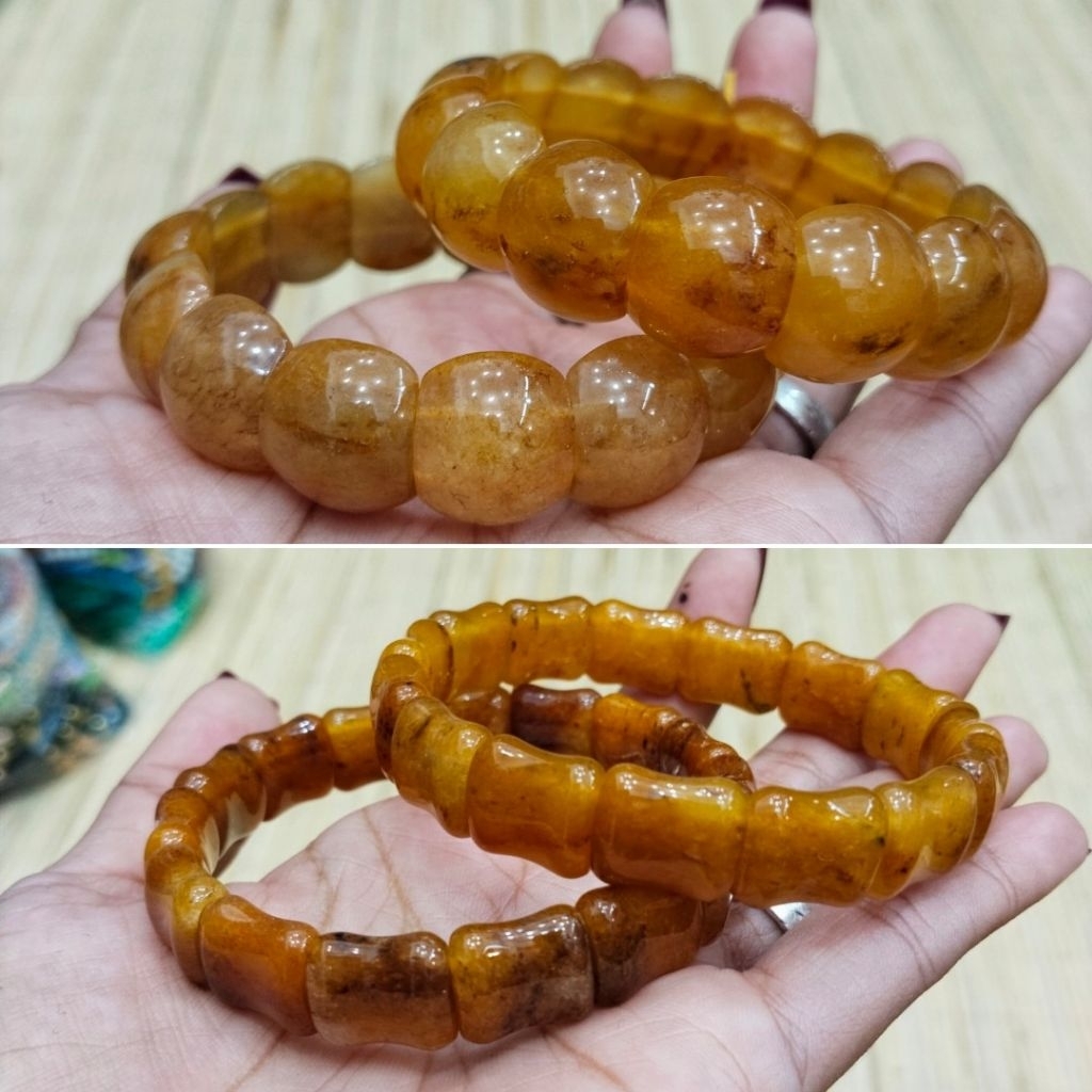 Gelang Batu Golden Jade / Giok Kuning Keemasan