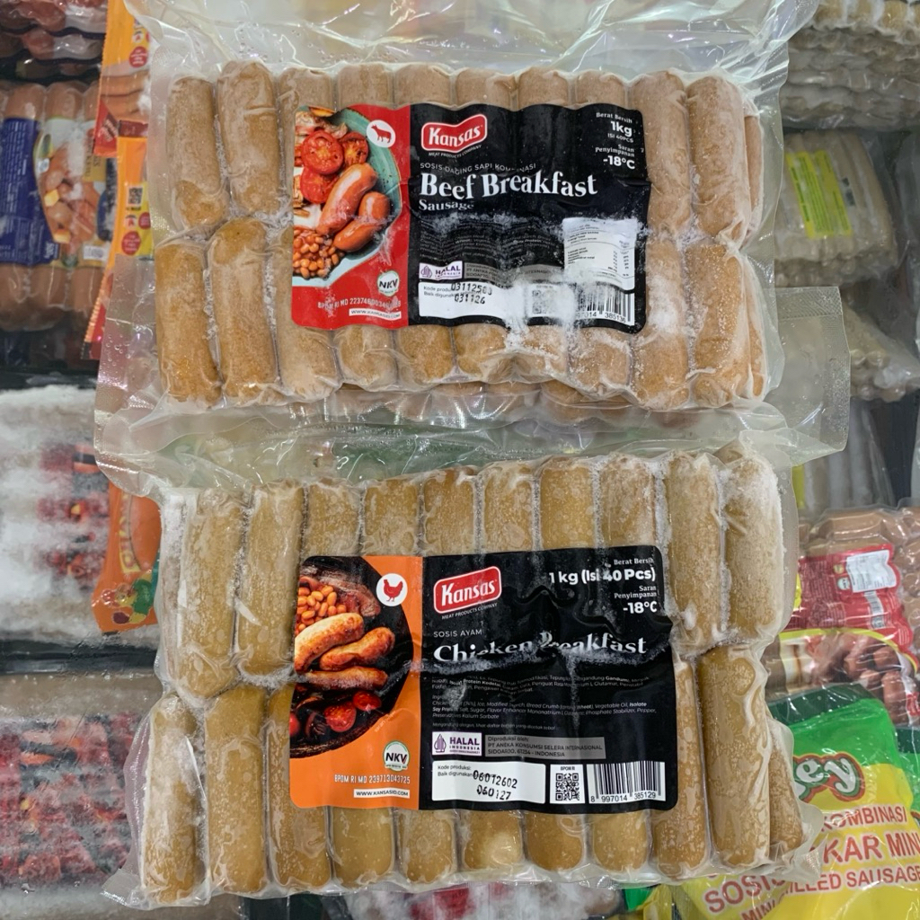 Kansas Sosis Sapi & Ayam 1 Kg (Isi 40)