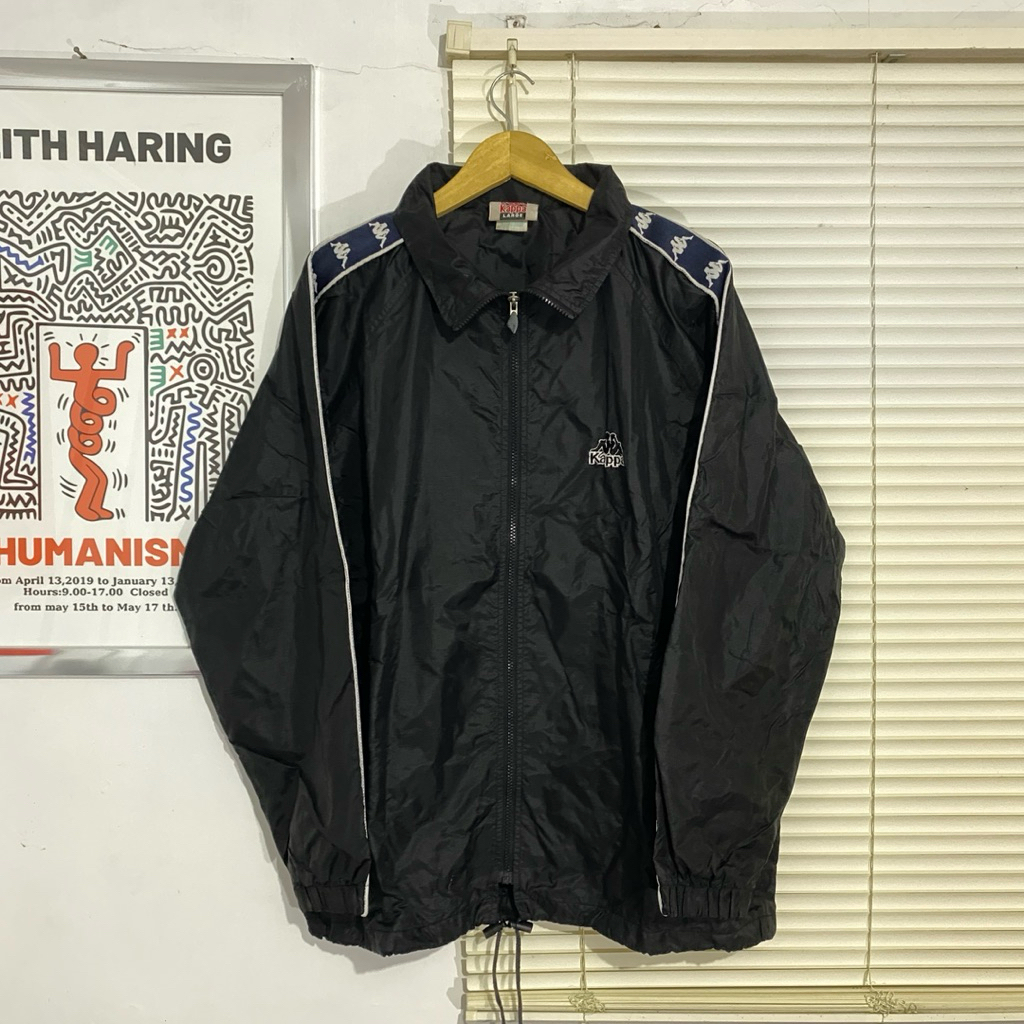 Jaket Vintage Kappa Taped Backhit Big Logo Windbreaker Jacket