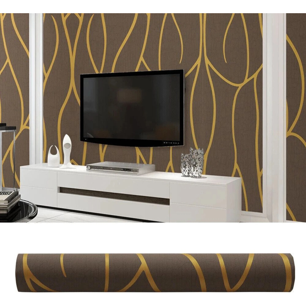 WALLPAPER DINDING / WALLPAPER STICKER DINDING PVC ELEGAN MOTIF ABSTRAK ELEGAN MODEREN