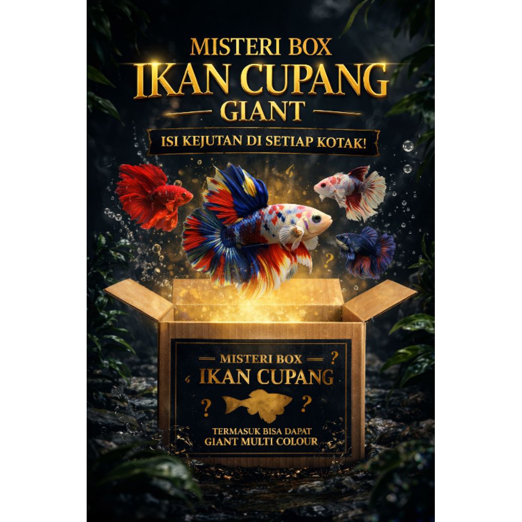 misteri box hiasan aquarium ikan cupang Giant female
