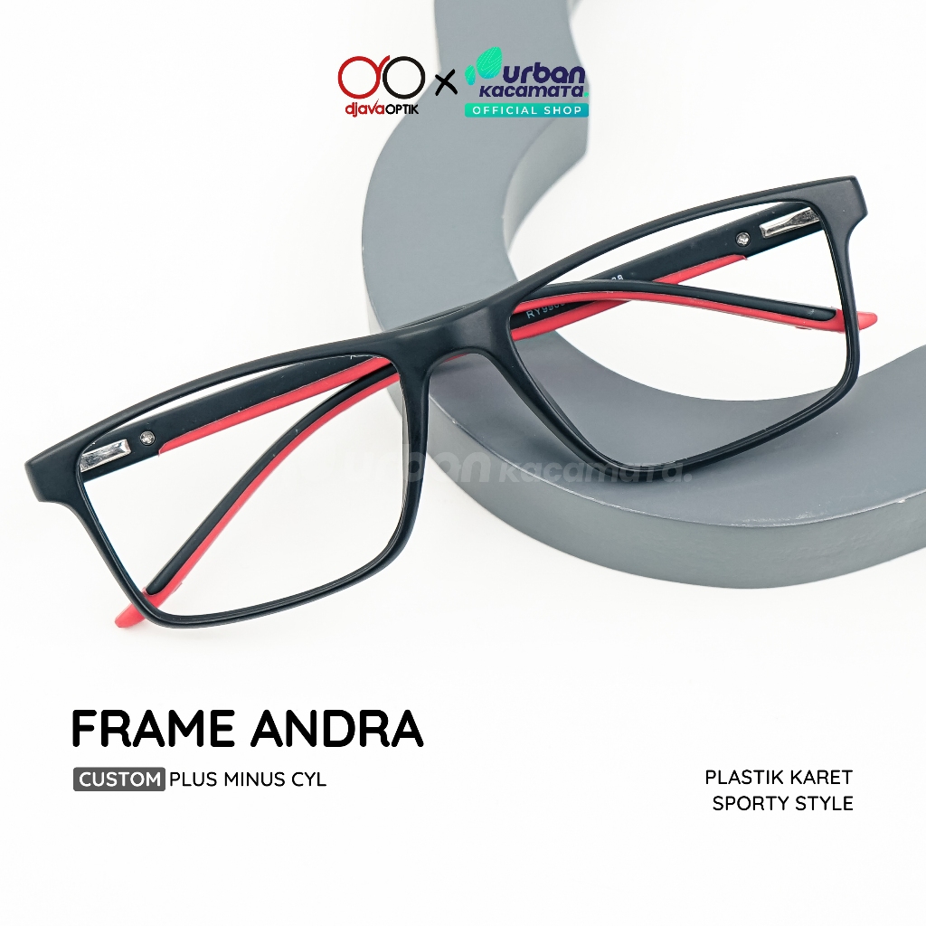 DJAVA X URBAN - Frame Andra - Kacamata Sporty Pria Plastik Karet Lentur