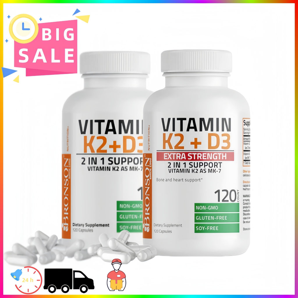 [Original] Bronson Vit K2+D3 Original 120 Capsule Untuk Kesehatan Tulang Dan Jantung