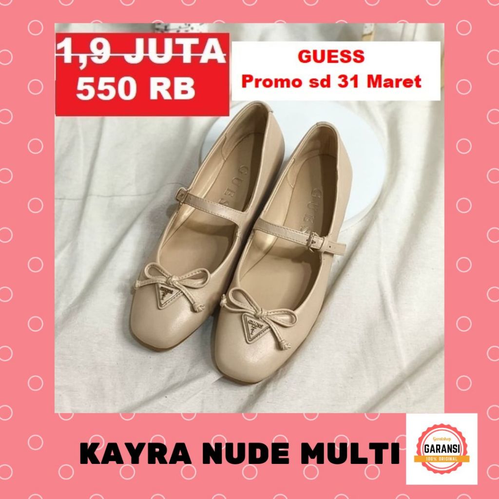 Sepatu flat shoes wanita seri KAYRA Guess 100% original store