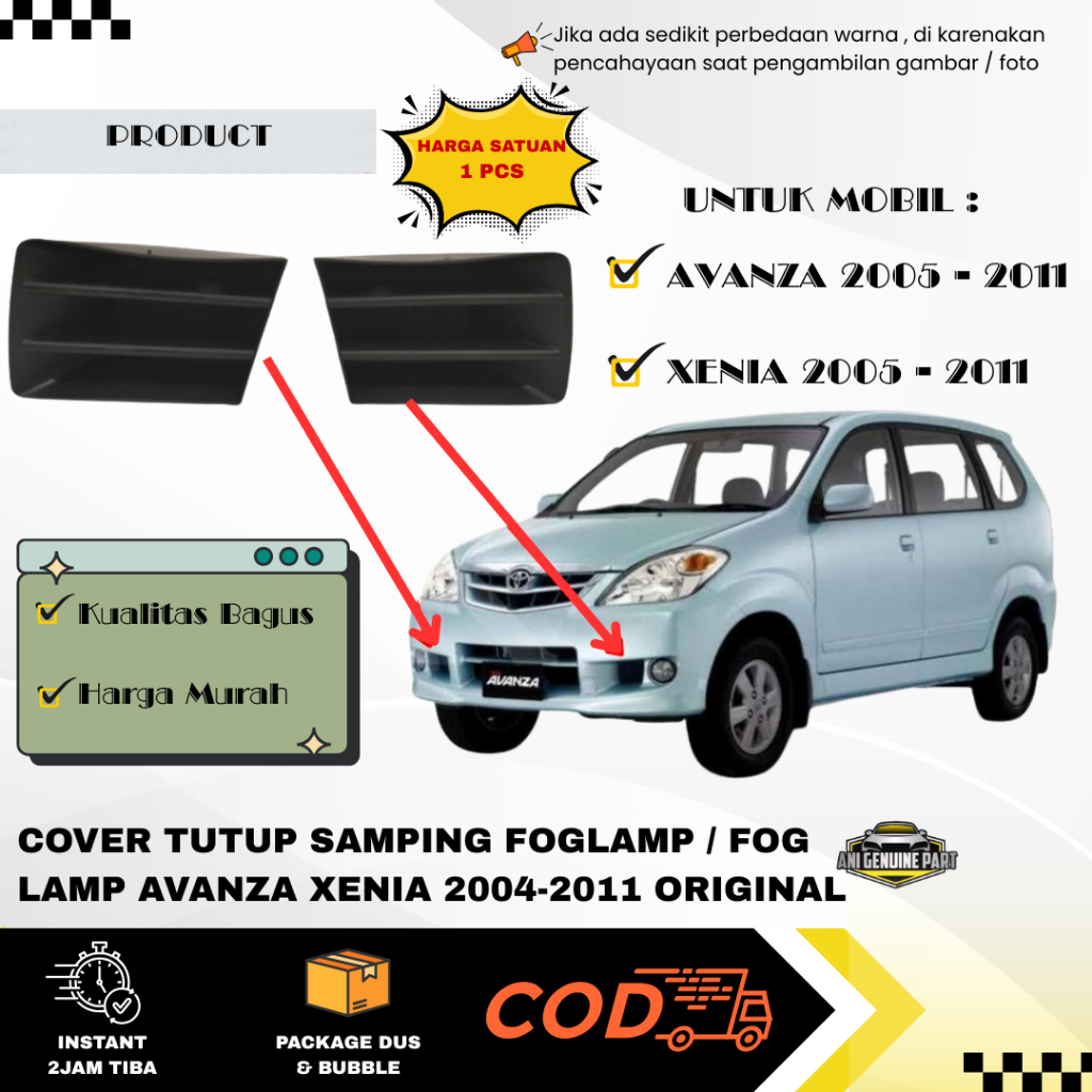 Cover Tutup Samping Foglamp / Fog Lamp Avanza Xenia 2004-2011 ORIGINAL