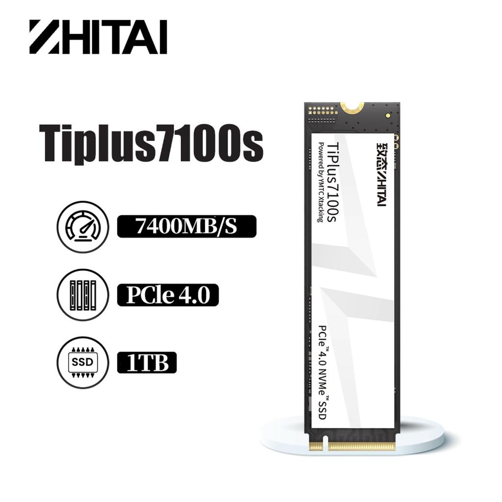 ZHITAI TiPlus7100S 1TB M.2 SSD Notebook Desktop NVMe PCIe 4.0 7400MB/s dengan Manajemen Suhu Cache S