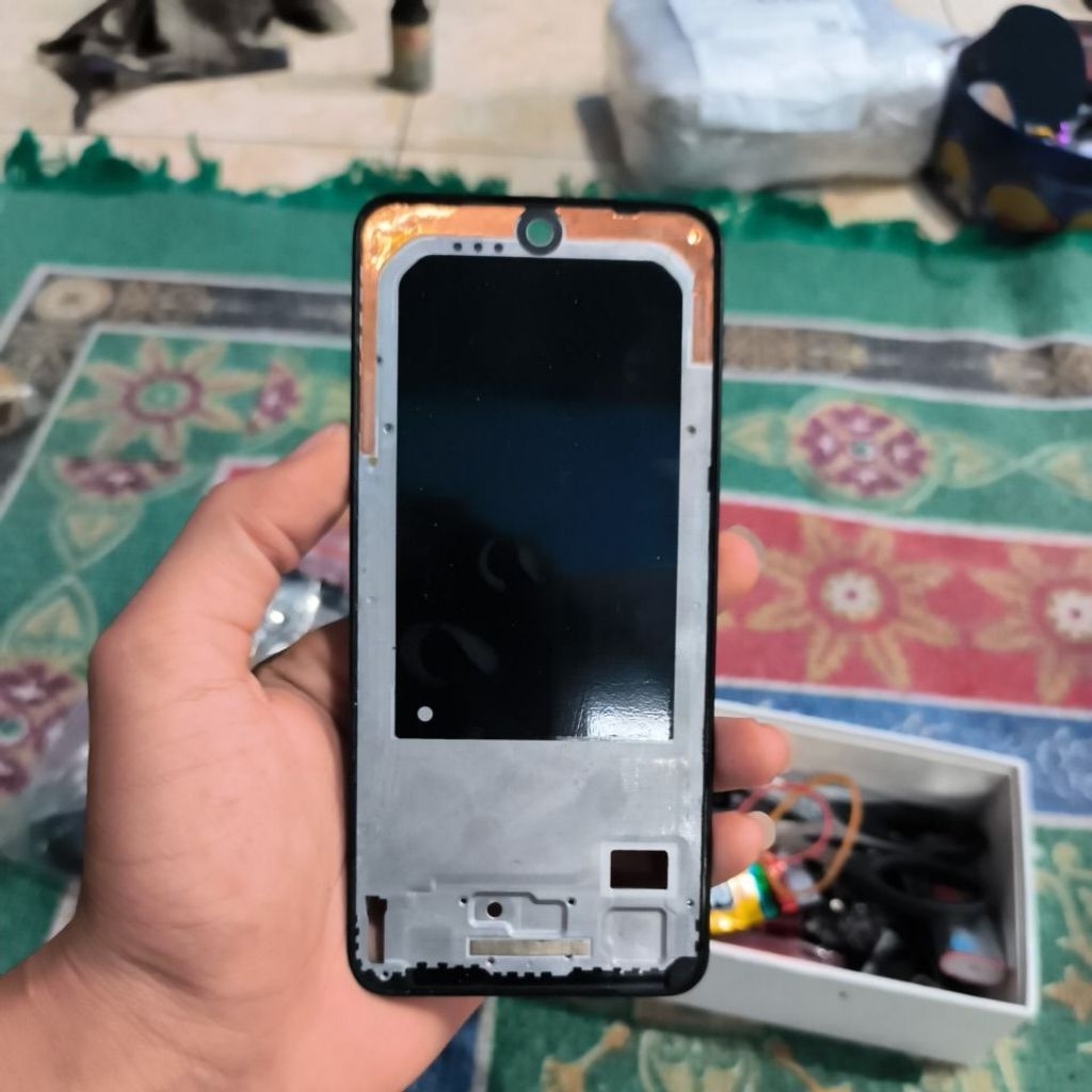FRAME TATAKAN LCD TULANG TENGAH XIAOMI REDMI NOT 10 5G MULUS NO BONCEL BONCEL ORIGINAL COPOTAN