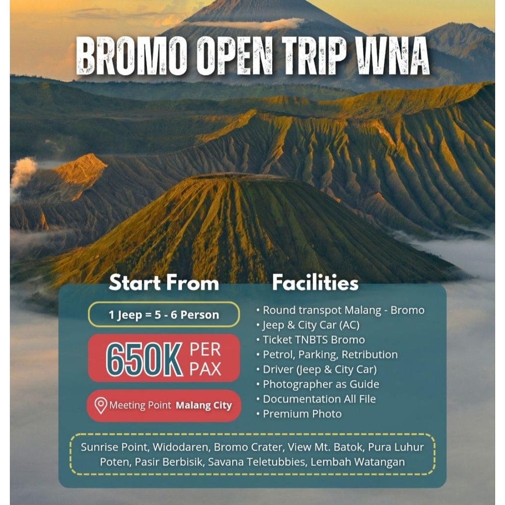 BROMO SUNRISE OPEN TRIP WNA (FOREIGNER)