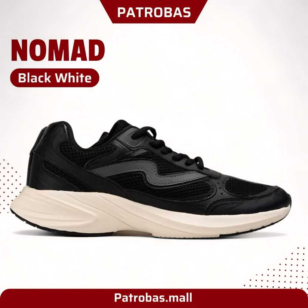 PATROBAS Nomad Black White Original Sepatu Sneakers Casual Pria Wanita Sport Hitam Putih