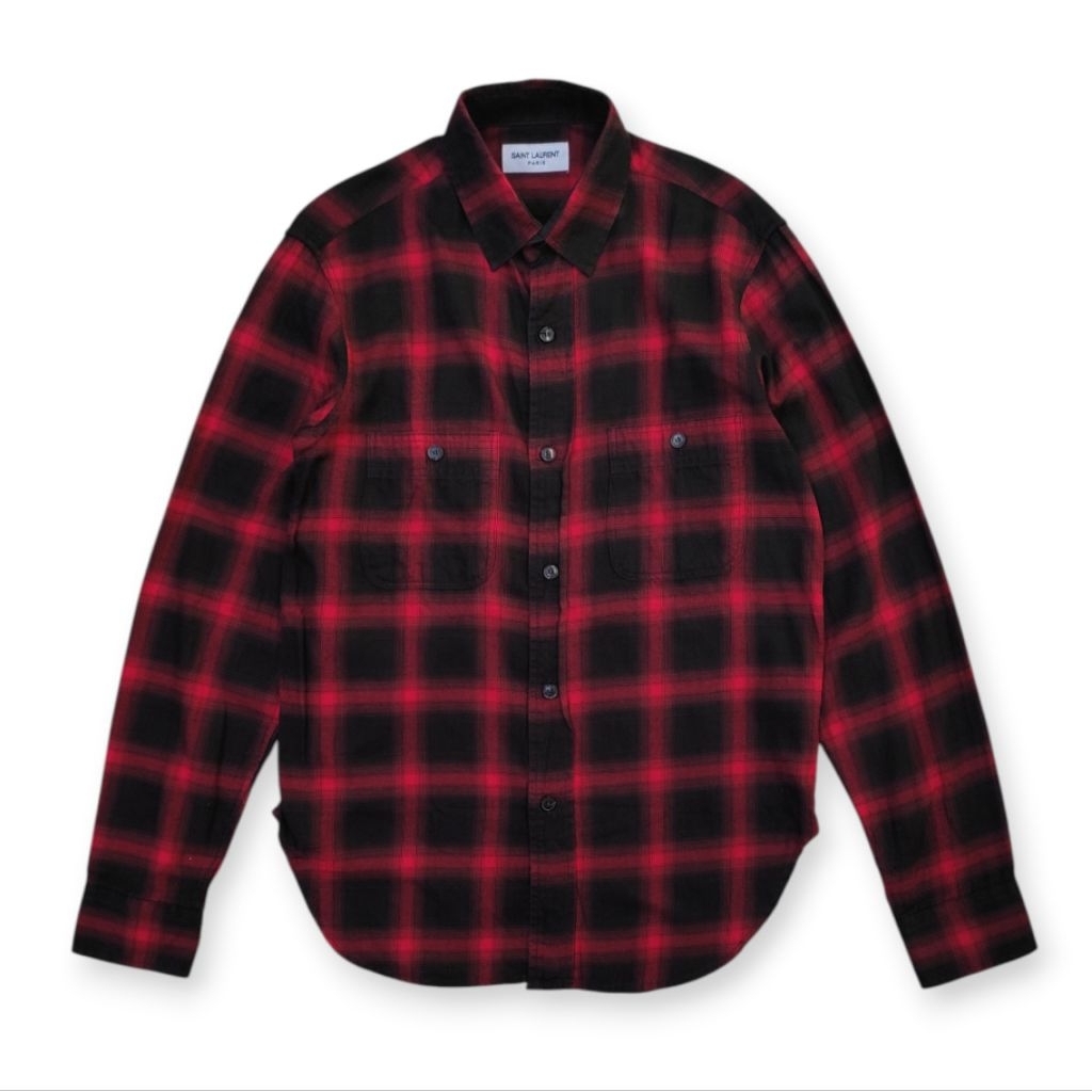 Saint Laurent Plaid Flannel Shirt